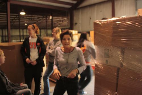 Jane and Findlay Rotaractors helping at the Mesa warehouse, Findlay, Ohio